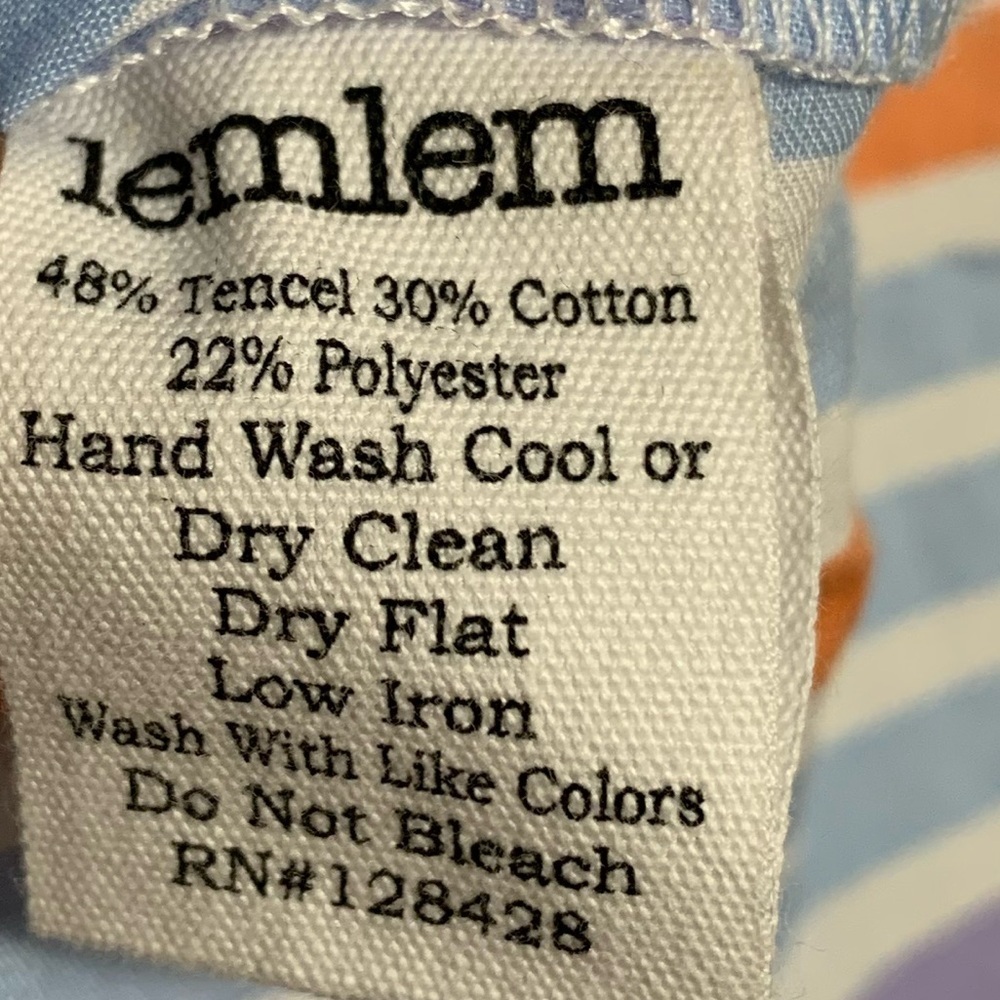 LemLem striped searsucker, sleeveless, striped, blue, purple orange mini dress S - Picture 5 of 7